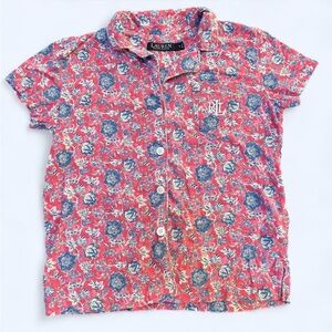 Lauren Ralph Lauren Floral Notch Collar Pajama Top Women’s Size S